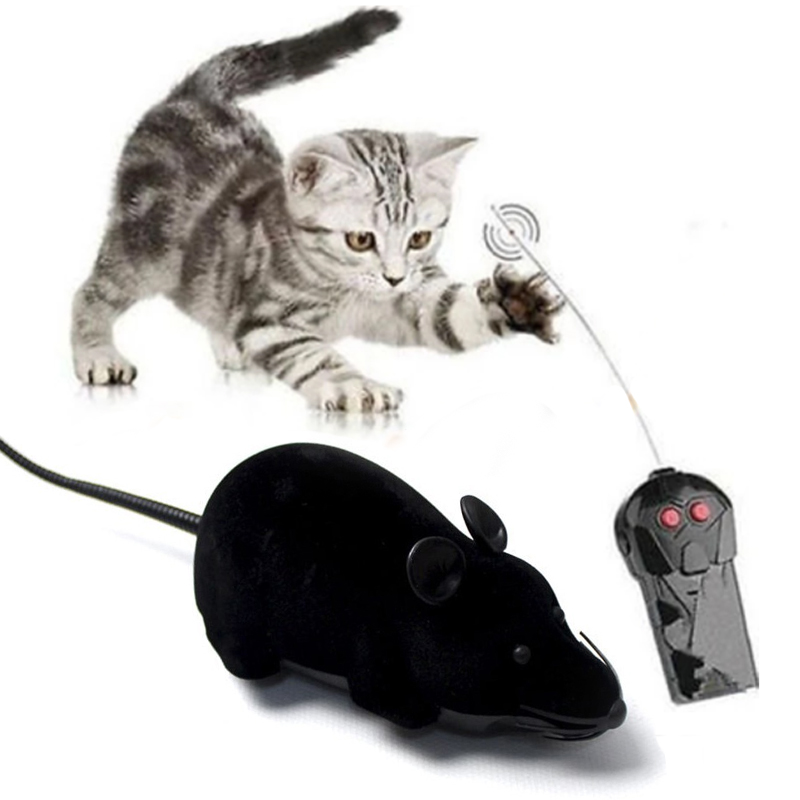 猫のおもちゃ ワイヤレス ラジコンマウス ねずみ 猫 ペット | ブラック耳黒