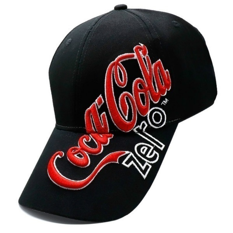 CocaCola ベース ボール キャップ 野球帽 帽子 スポーツ プリント ロゴ テキスト 刺繡 デザイン カジュアル ソリッド ハット 男性 女性 スナップバック アウトドア ヒップホップ ストリートウェア | ブラック