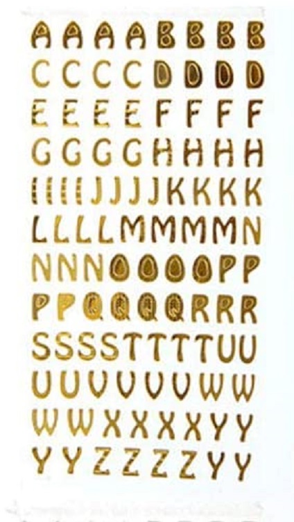 アルファベット 文字 ステッカー スクラップブック シール 手工芸品 デザイン | ゴールド