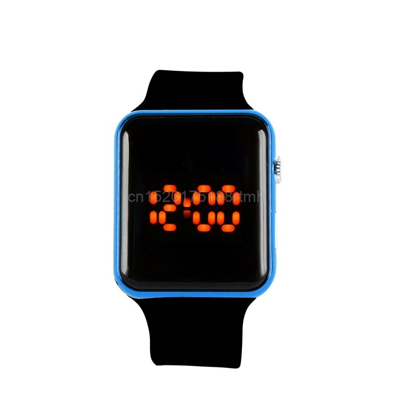 メンズレディースシリコンスポーツウォッチタッチデジタルブレスレット腕時計ギフトクールブラック腕時計  | 青