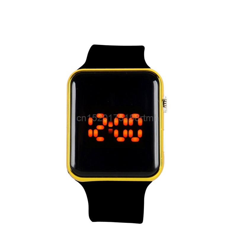 メンズレディースシリコンスポーツウォッチタッチデジタルブレスレット腕時計ギフトクールブラック腕時計  | ゴールド