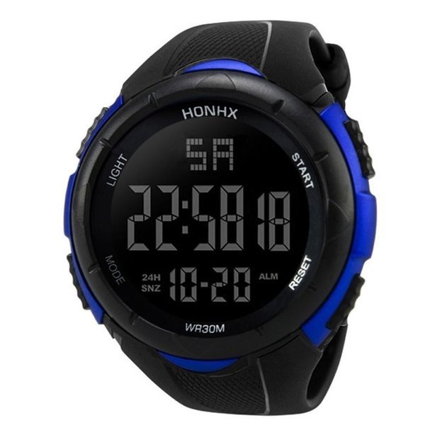 メンズミリタリーウォッチ アナログ デジタル スポーツ LED  腕時計  | バリエーション:青