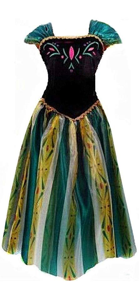 アナと雪の女王 プリンセスアナ アナ 戴冠式 ドレス コスチューム コスプレ 大人用 Mサイズ