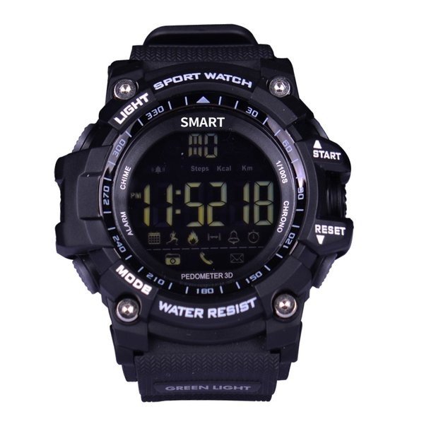 スマートウォッチ EX16 Xwatch スポーツ 耐ショック Bluetooth 4.0 5ATM IP67防水 Smartwatchリストバンドストップウォッチアラーム時計長時間のスタンバイ  | バリエーション:ブラック