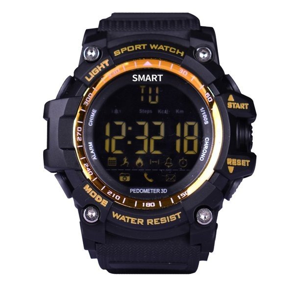 スマートウォッチ EX16 Xwatch スポーツ 耐ショック Bluetooth 4.0 5ATM IP67防水 Smartwatchリストバンドストップウォッチアラーム時計長時間のスタンバイ  | バリエーション:ゴールド