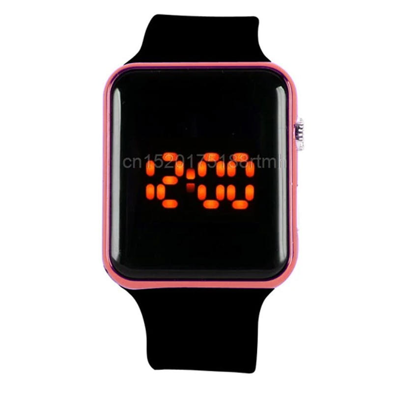 メンズレディースシリコンスポーツウォッチタッチデジタルブレスレット腕時計ギフトクールブラック腕時計  | ピンク