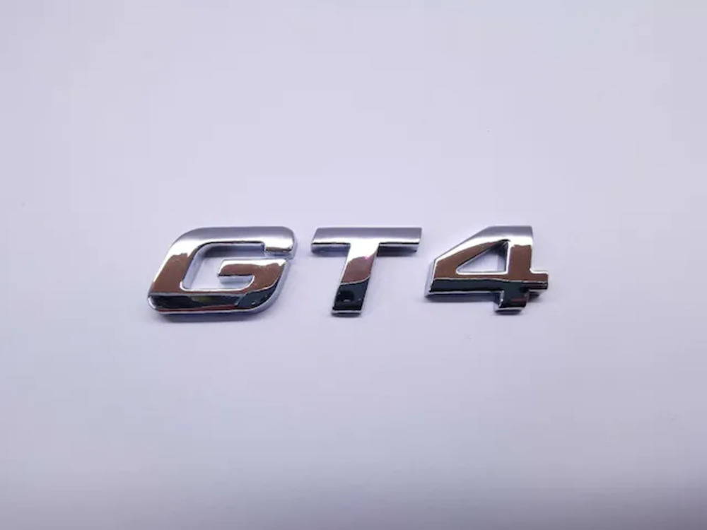 GT4 3Dエンブレムバッジ alphapetロゴ カートラック | シルバー