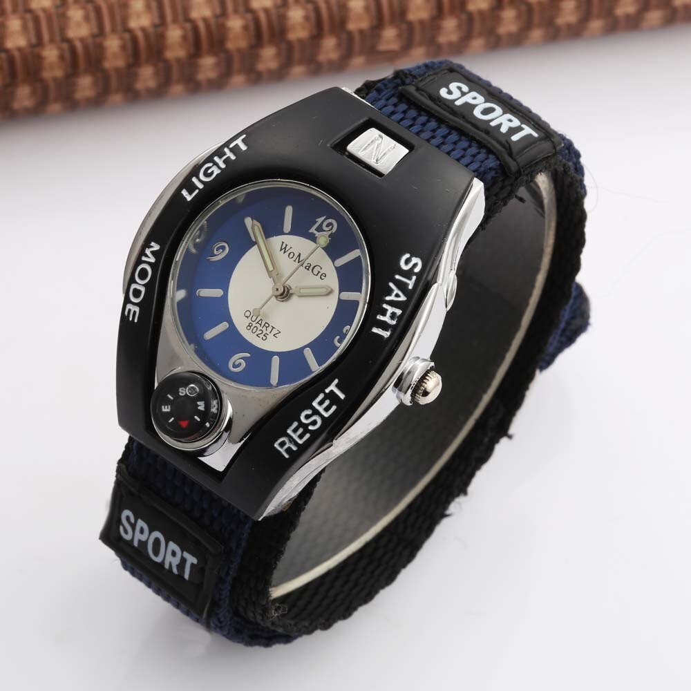 腕時計 子供腕時計 キャンバスバンドの腕時計 ファッション子供男の子女子スポーツ腕時計 | 青