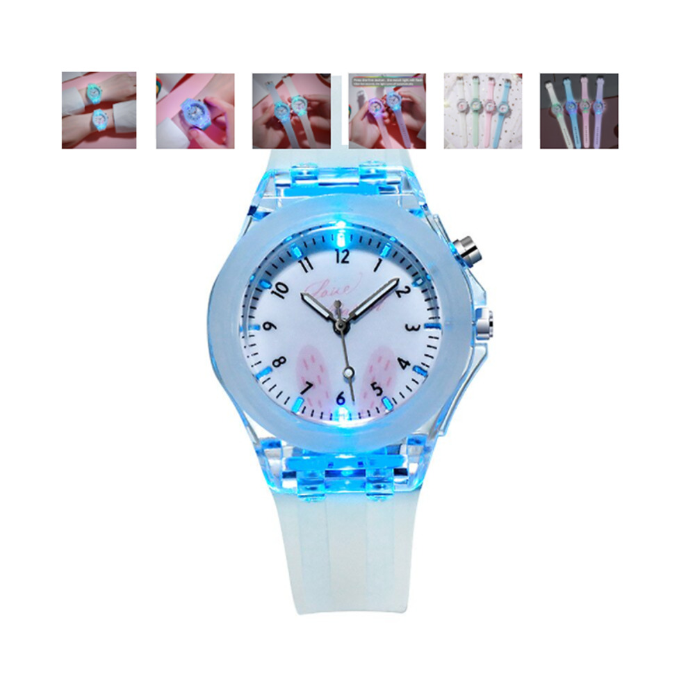 子供向けの時計 ファッション時計 シリコンバンド 光る時計 かわいい子供の腕時計 子供に贈るギフト|腕時計 | 白い2