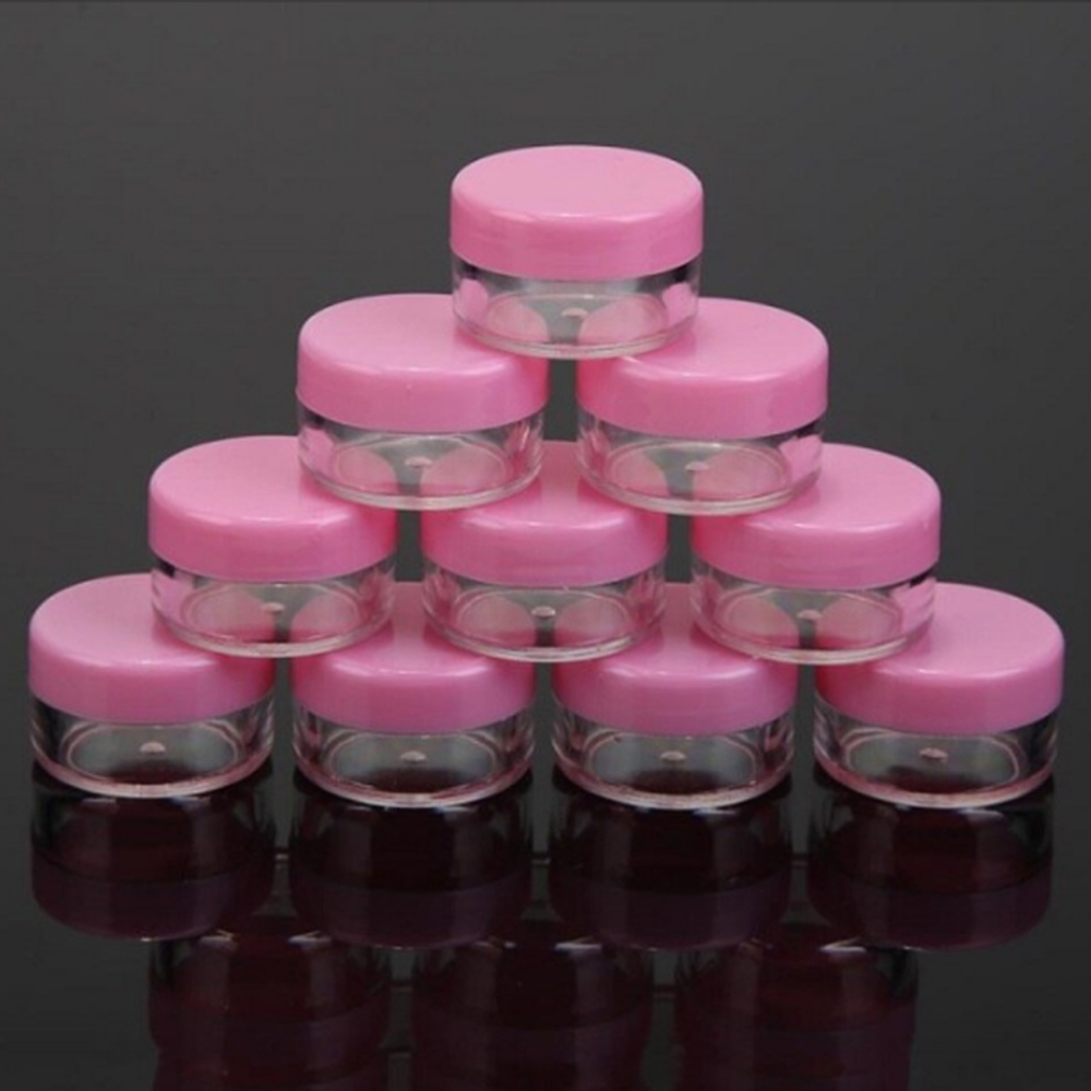 化粧品 小分けケース 10個セット ネイルアート ピルケース ビーズ収納 化粧クリームボックス プラスチック容器 | ピンク