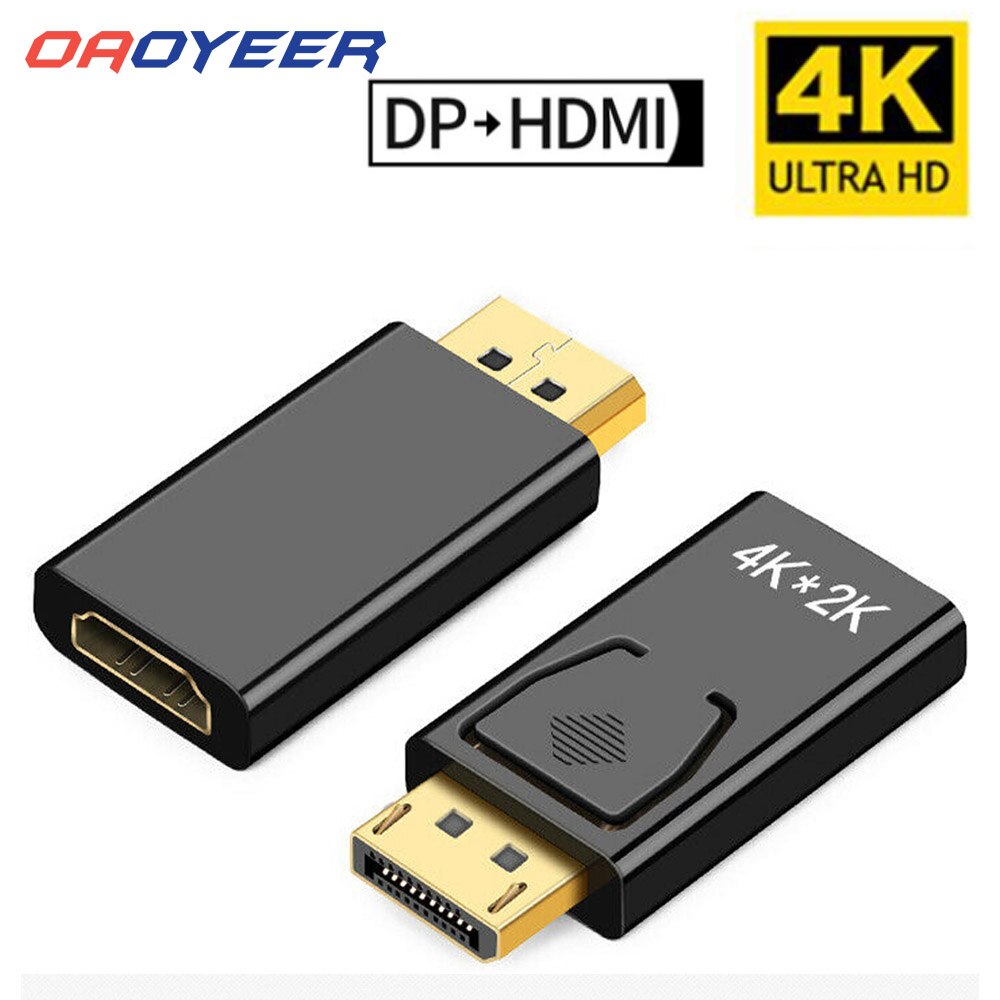 DP-HDMI互換 最大4K60Hz ディスプレイポートアダプター ケーブルコンバーター TVPCプロジェクター用| HDMIケーブル|  | ブラック