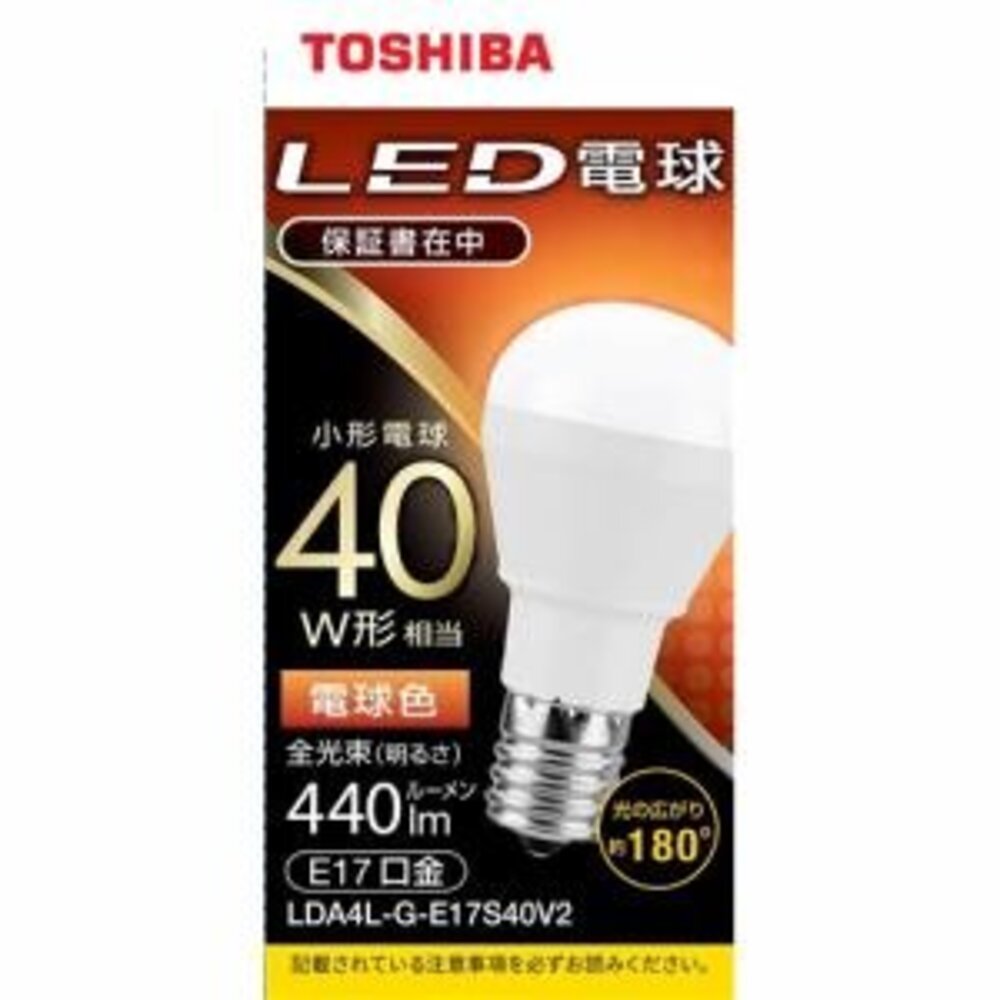 東芝 LDA4L-G-E17S40V2 LED電球 小形電球形家電:照明器具:LED電球・蛍光灯