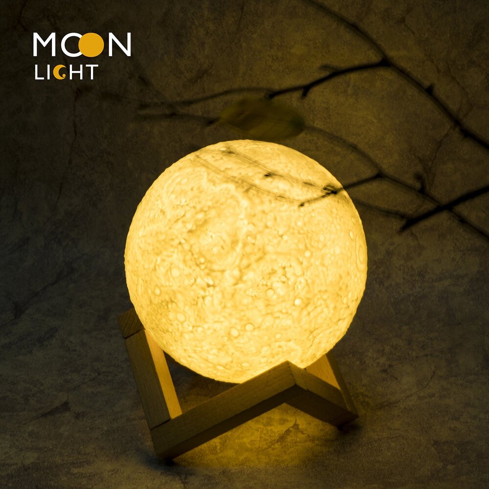 月のライト 3Dムーンライト ランプ ナイトライト 間接照明 タッチスイッチ 直径8cm 調光可能 幻想的 | 2色