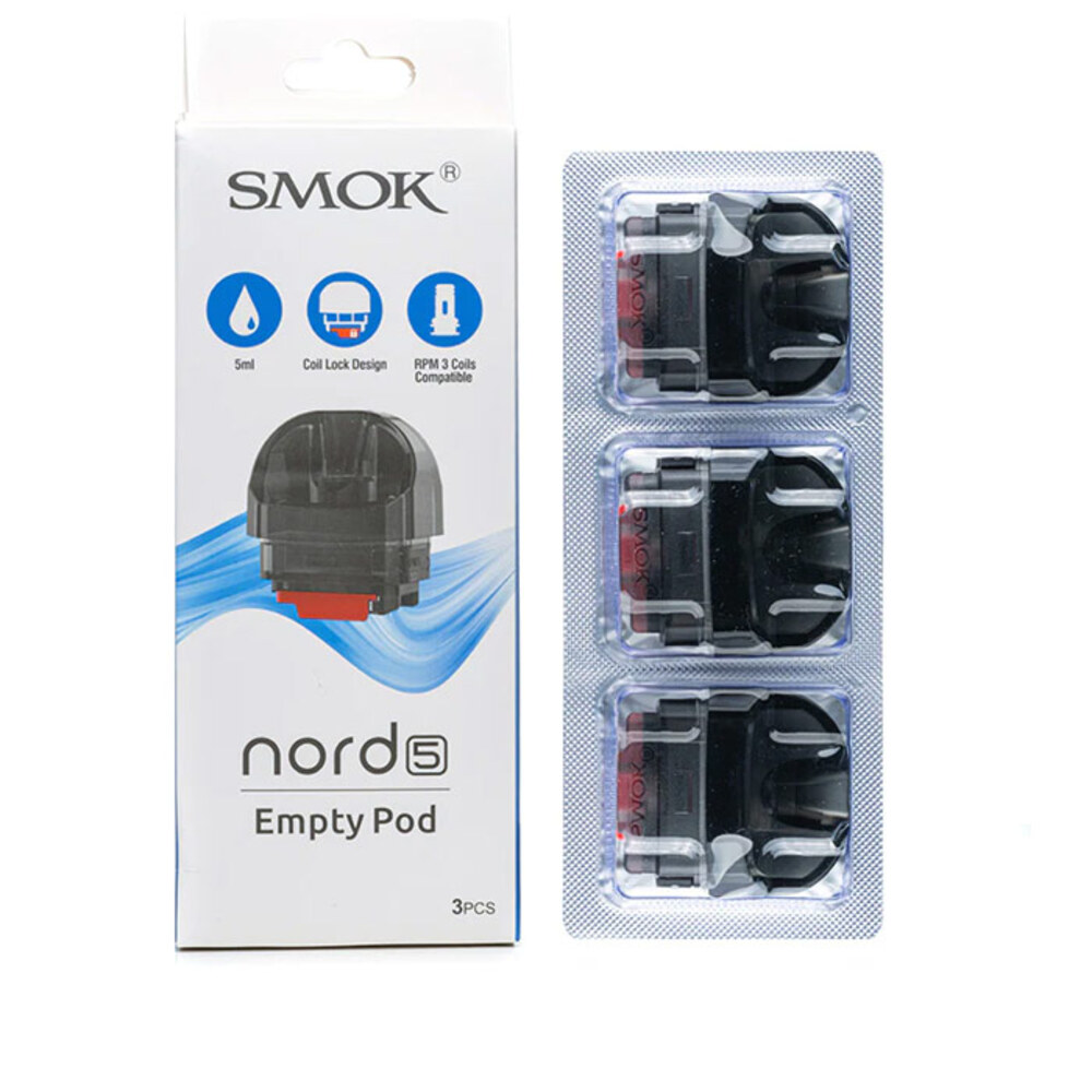 スモック SMOK Nord 5 空のポッド カートリッジ 5ml 3個/パック