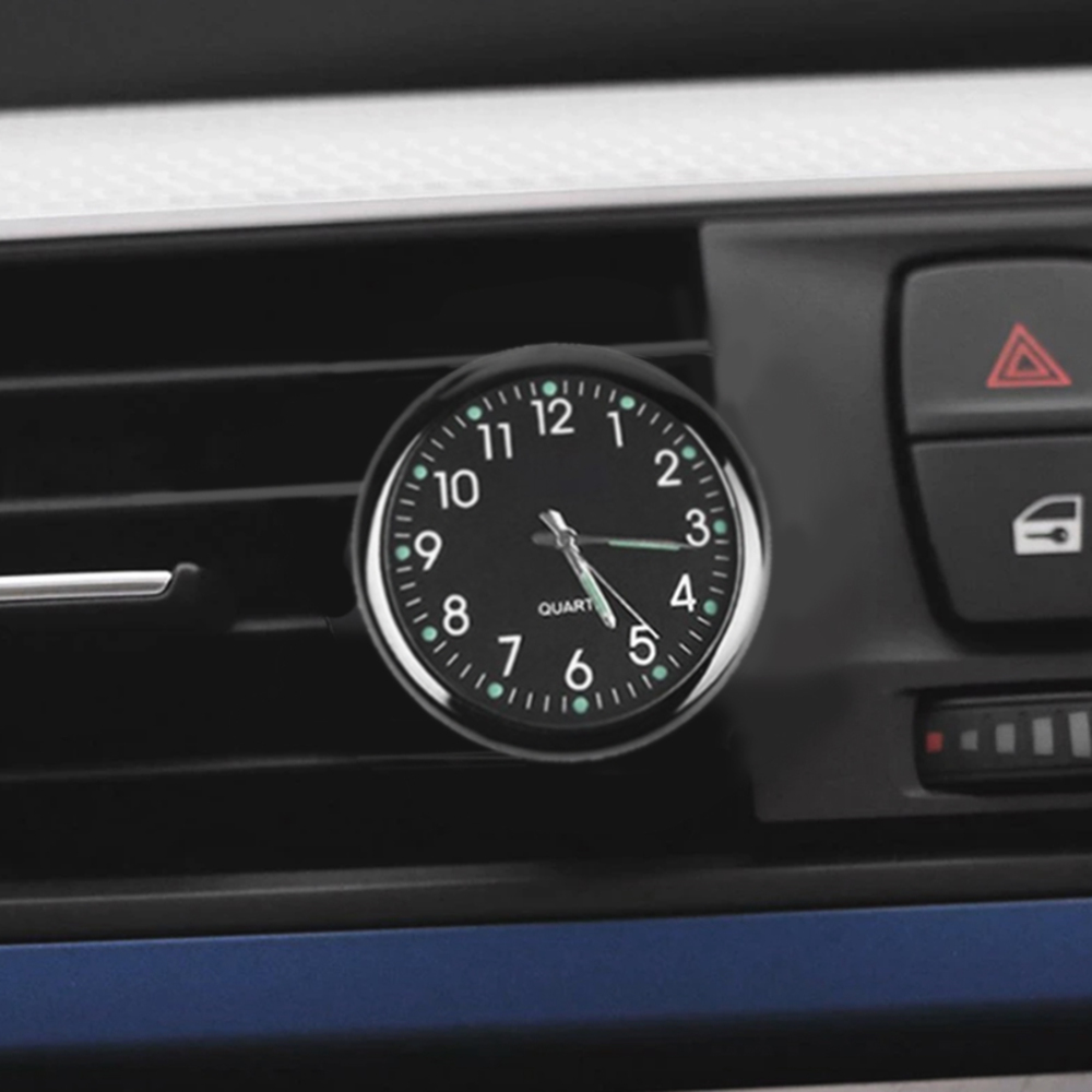 車用時計 車の装飾 インテリアウォッチ エアコン クリップ  ダッシュボード アナログ時計 | ブラック
