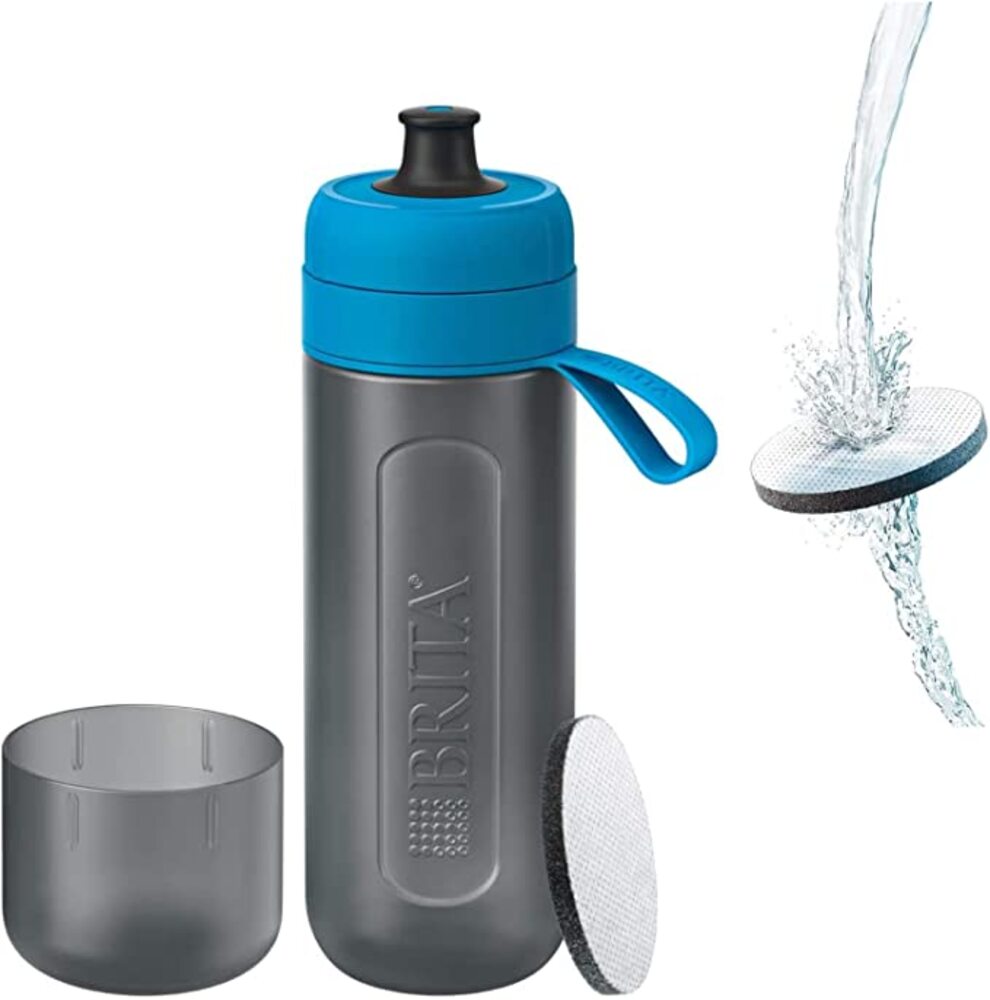 ブリタ 水筒 浄水ボトル コップ 0.6L 600ml 軽量 携帯用 アクティブ アウトドア BRITA 正規品 | ブルー