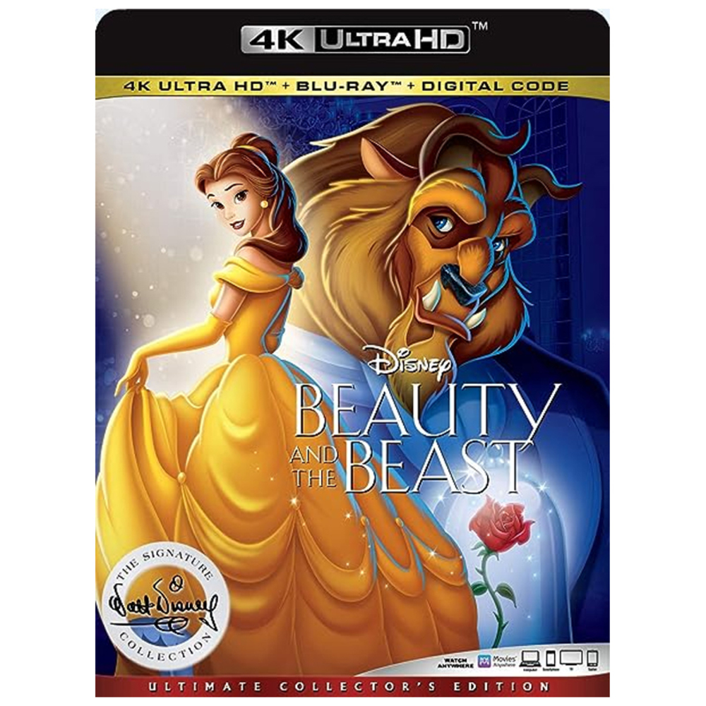 美女と野獣 4k Blu-ray Disney アニメ 映画 語学学習 英語 スペイン語 並行輸入品 北米版 ブルーレイ