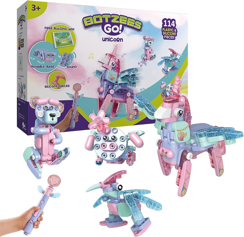 BOTZEES GO! ユニコーン 電動ブロックフィギュア ロボット 組み立て 子供 おもちゃ 女の子 かわいい 魔法 クリスマスプレゼント ギフト