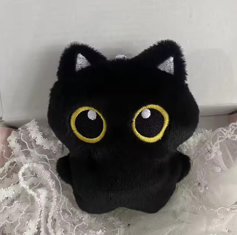 黒猫ぬいぐるみ キーホルダー おしゃれ 10cm 可愛い バッグチャーム アクセサリー 鍵 バッグ用