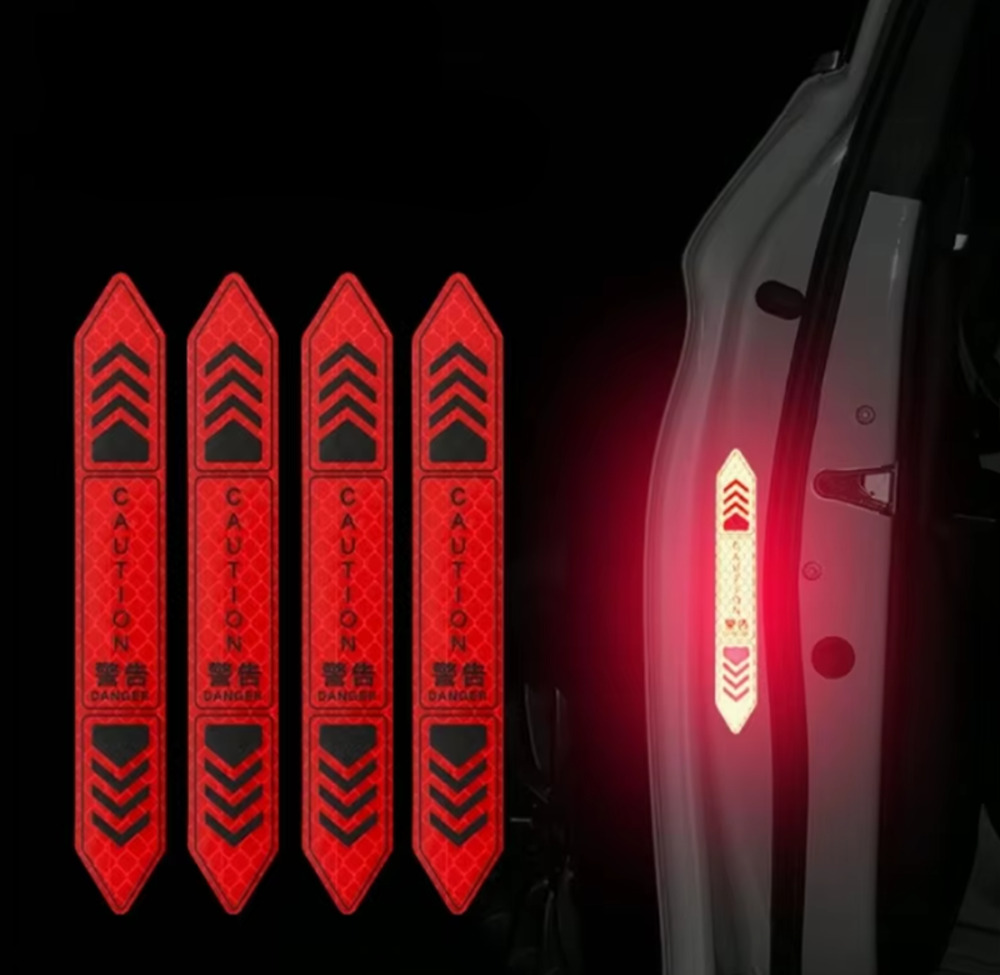 カーステッカー 車反射 ステッカー カー ドア OPEN 開口部 警告 リフレクター テープ デカール カーアクセサリ  赤