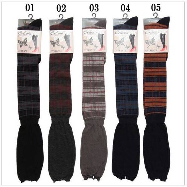 タータンチェックトップ くしゅくしゅ オーバーニー ニーハイ 防寒 ソックス  靴下 3