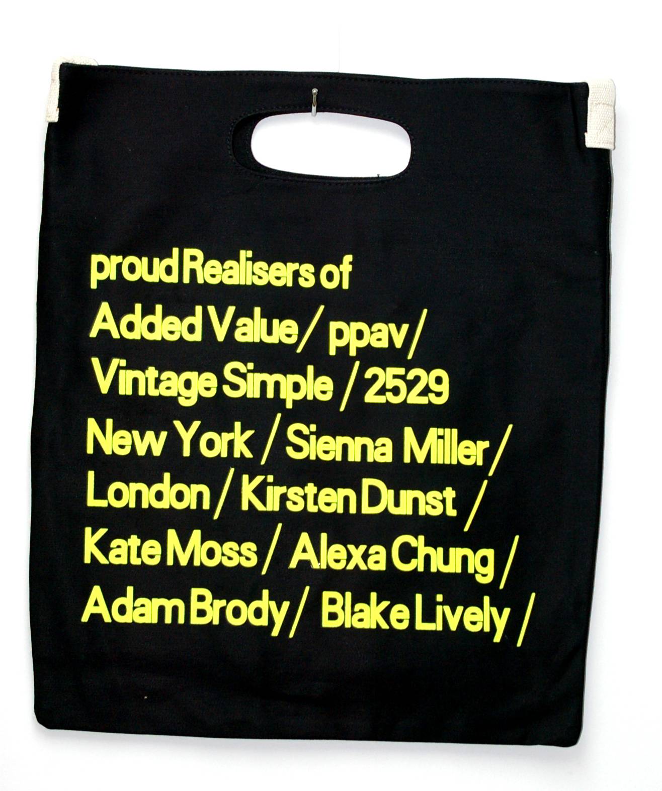 ショルダー 手提げ 両用 キャンバス バッグ エコバッグ 英字テキスト柄 デニム  黒-黄文字 - 画像5