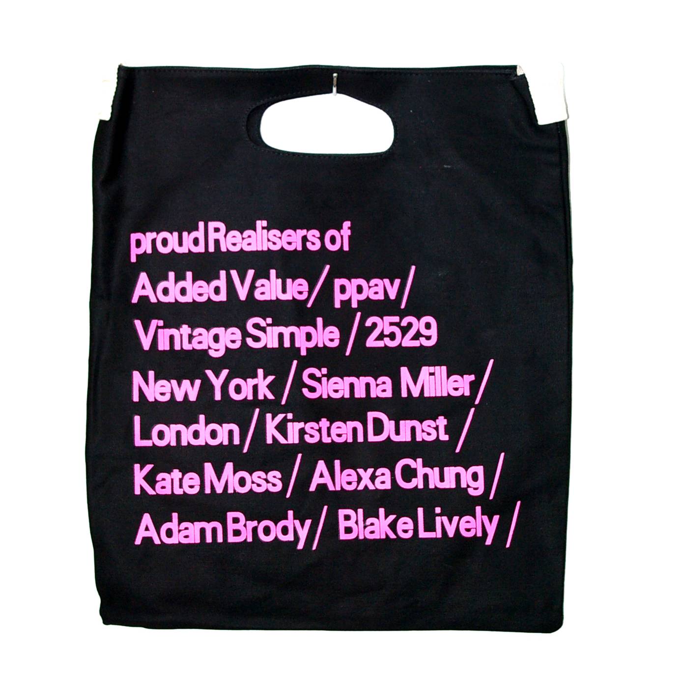 ショルダー 手提げ 両用 キャンバス バッグ レディース エコバッグ 英字テキス  黒-ピンク文字