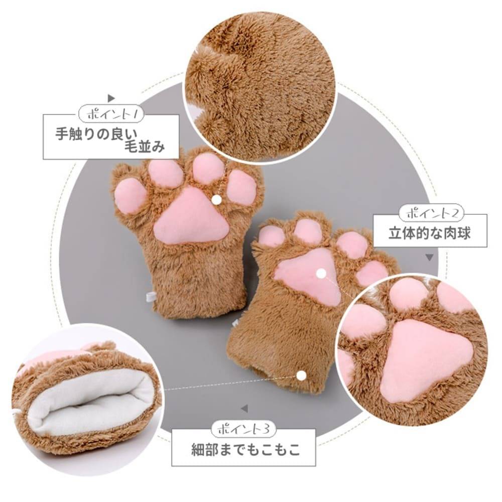 猫 なりきりセット レディース かわいい コスプレ イベント 衣装 手袋 リボン 猫耳  しっぽ 白 - 画像10