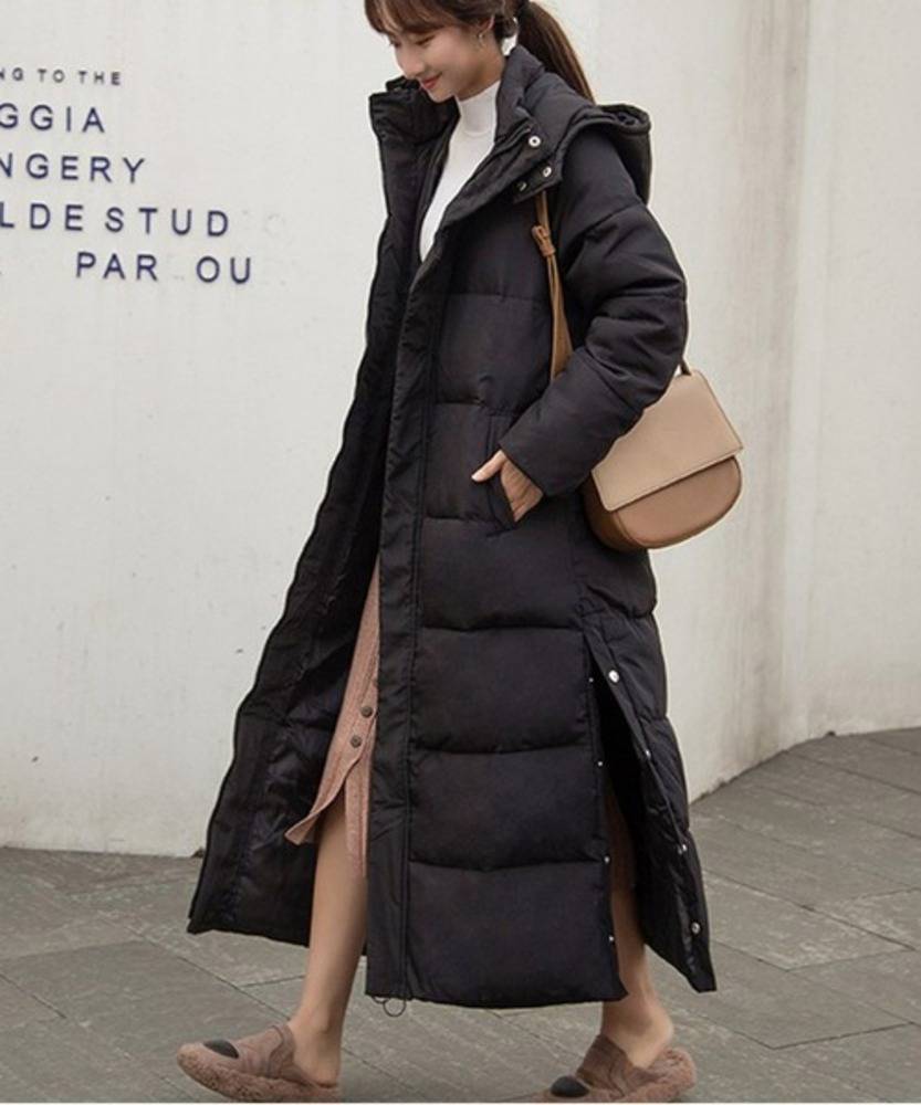 コート ダウン レディース 女性 ロングコート フード ダウンジャケット ダウンコート 膝下 おしゃれ 高級感 黒