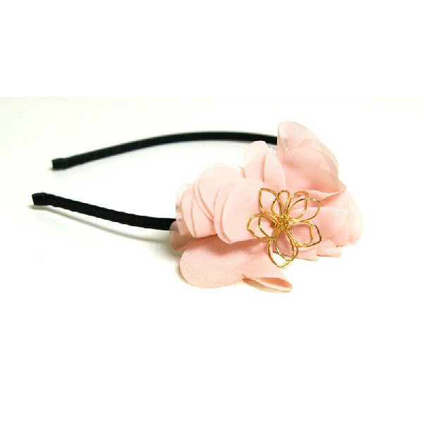花 カチューシャ 金線花 モチーフ付 女性 髪飾り 成人式 卒業式 ヘアバンド 花カチューシャ ヘアアクセ ヘアアクセサリー ピンク