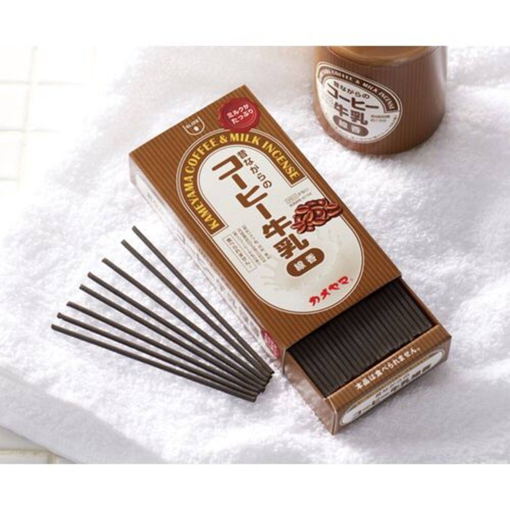 カメヤマ 珈琲牛乳 線香 ミルクコーヒーの香り お線香 ミニサイズ 5  コーヒー牛乳 - 画像1