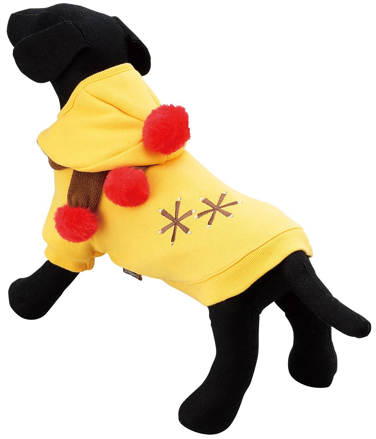 SS マフラー トレーナー 洋服 帽子付き ポンポン SimplersV イエロー