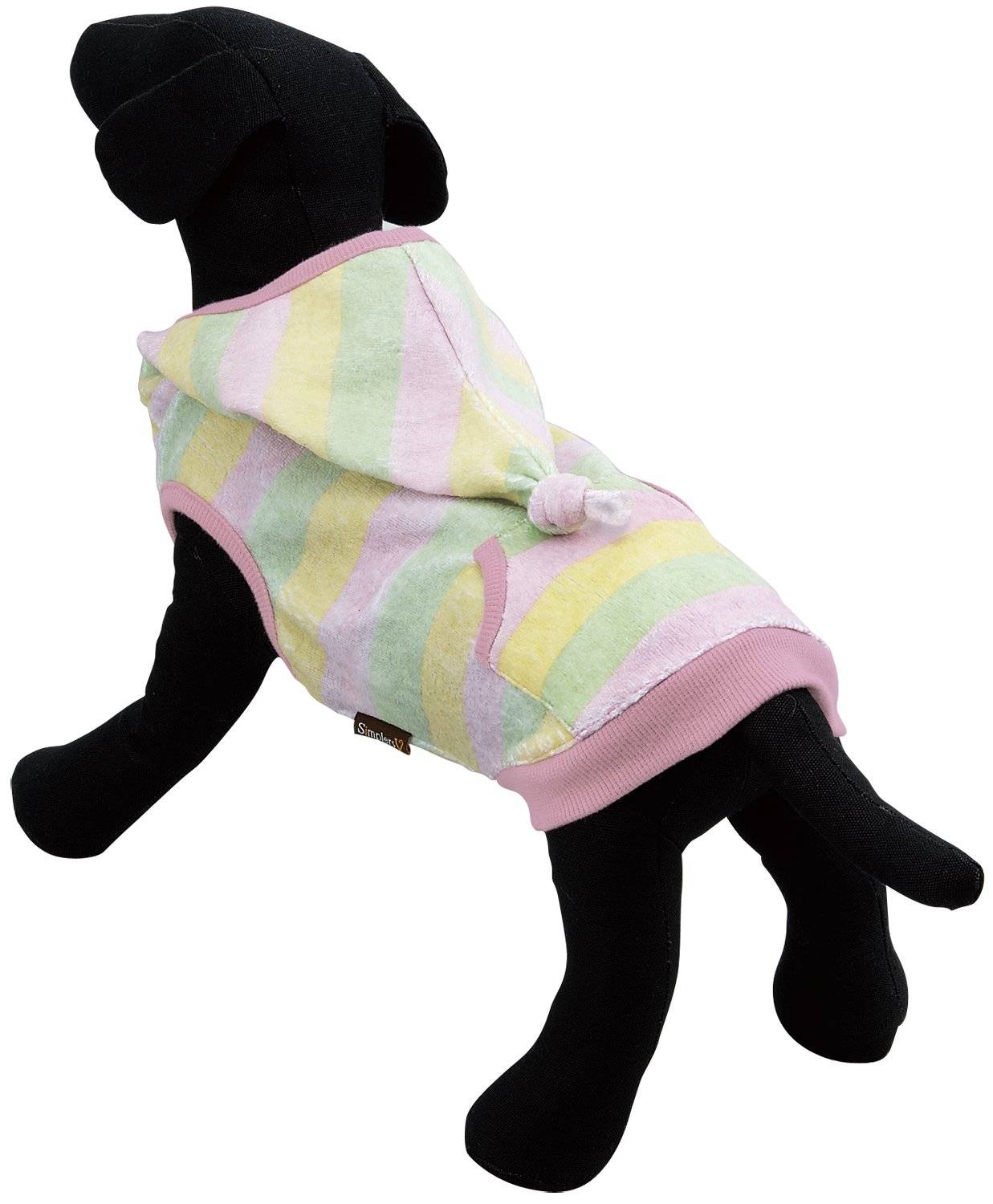 犬の服 ペット服 パステルカラー SimplersV ボーダー ルームウェア ペット グリーン SS