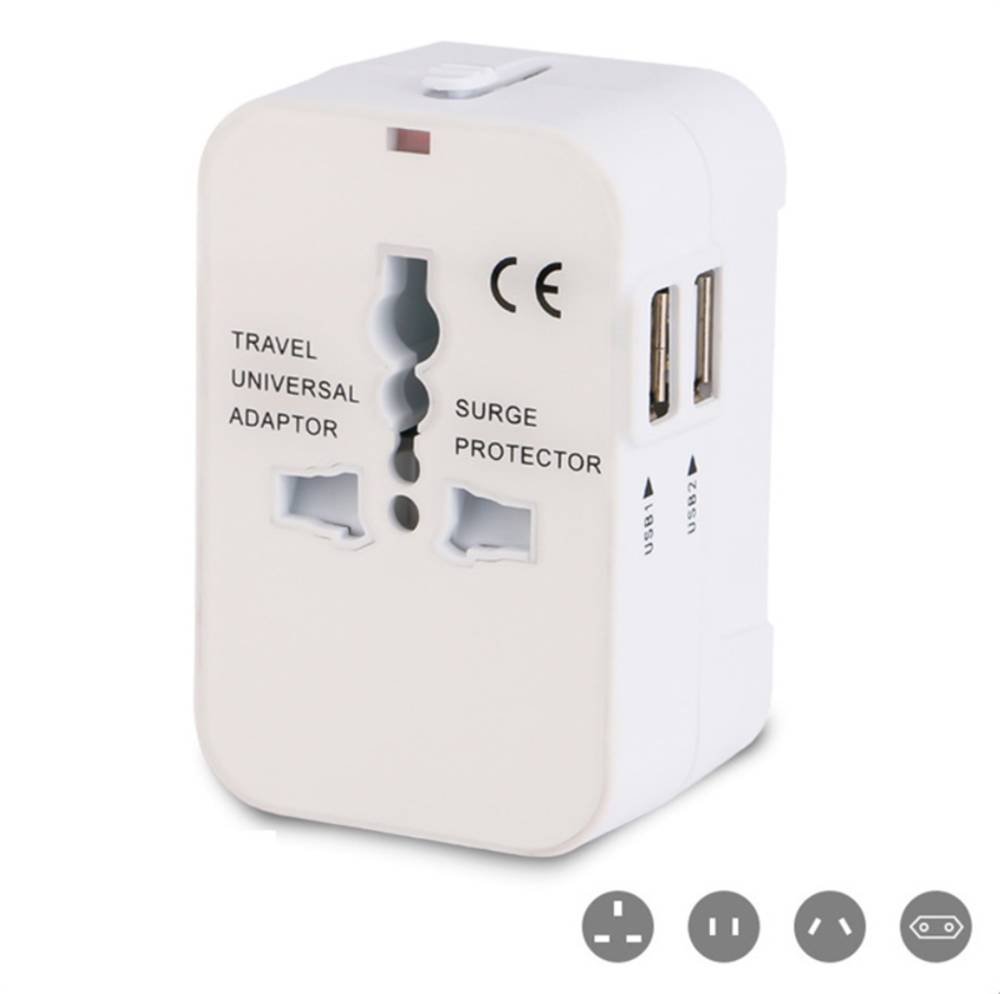 海外変換プフグ 変換アダプター コンセント 100-250V USBポート付き 世  ブラック - 画像5