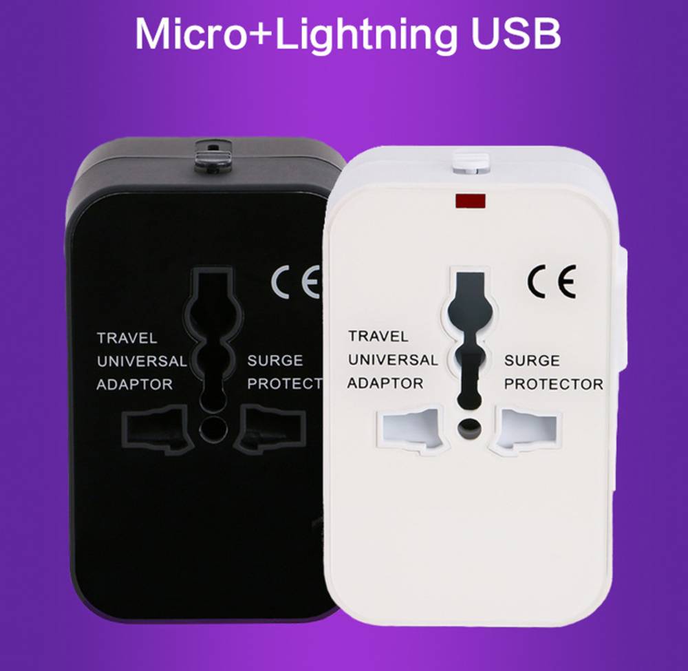 海外変換プフグ 変換アダプター コンセント 100-250V USBポート付き 世  ブラック - 画像6