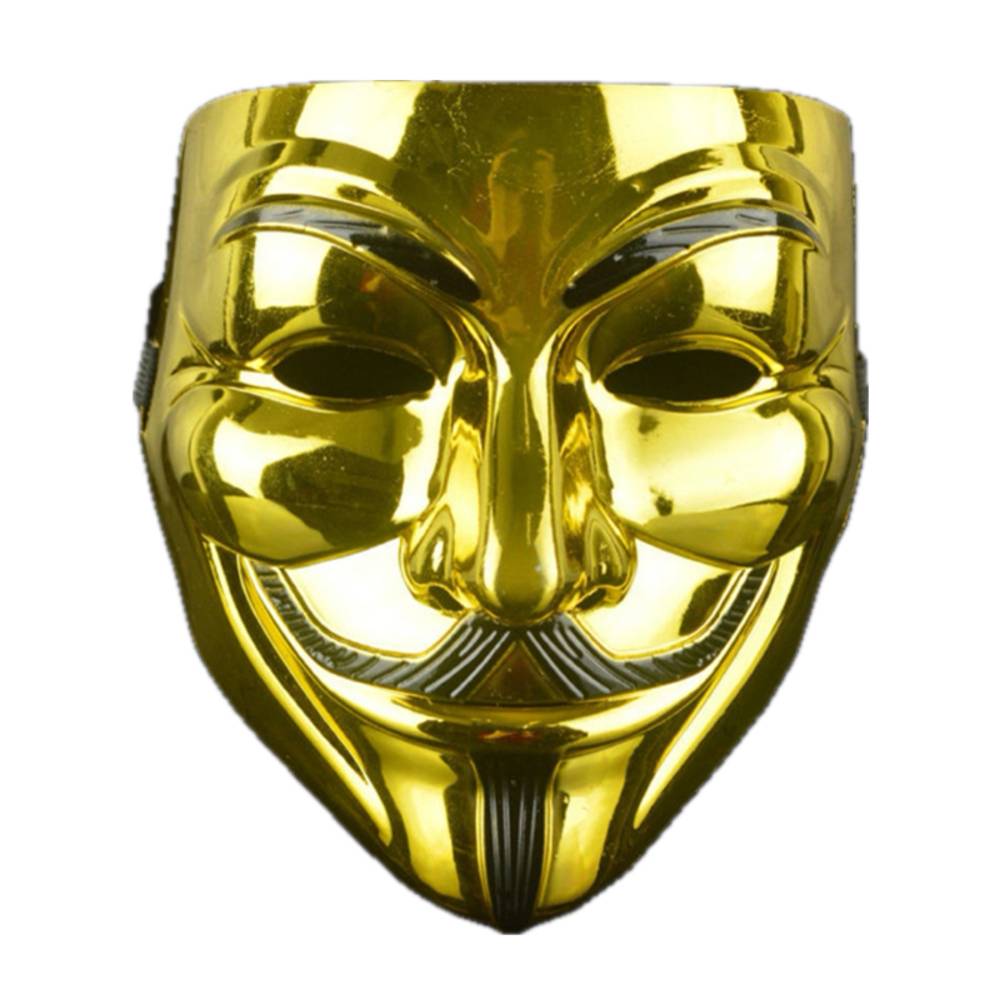 アノニマス 仮面 ガイフォークス マスク 怪盗  お面 コスプレ ハッカー ハロウィン  ゴールド