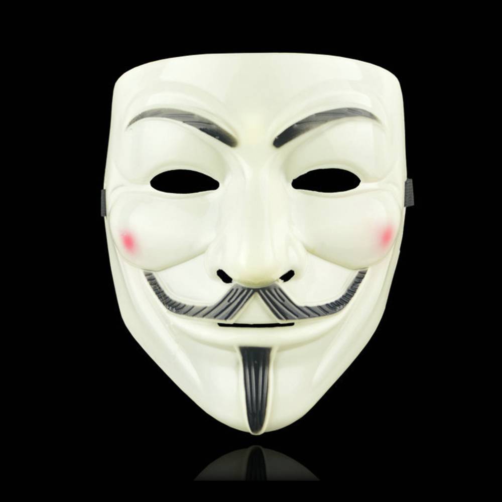 アノニマス 仮面 ガイフォークス マスク 怪盗 お面 コスプレ ハッカー フォーヴェンデッタ  黄色 - 画像1