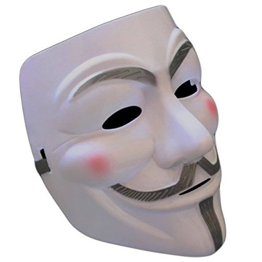 アノニマス 仮面 ガイフォークス マスク 怪盗  お面 コスプレ ハッカー Vフォーヴェンデッタ 白 - 画像4