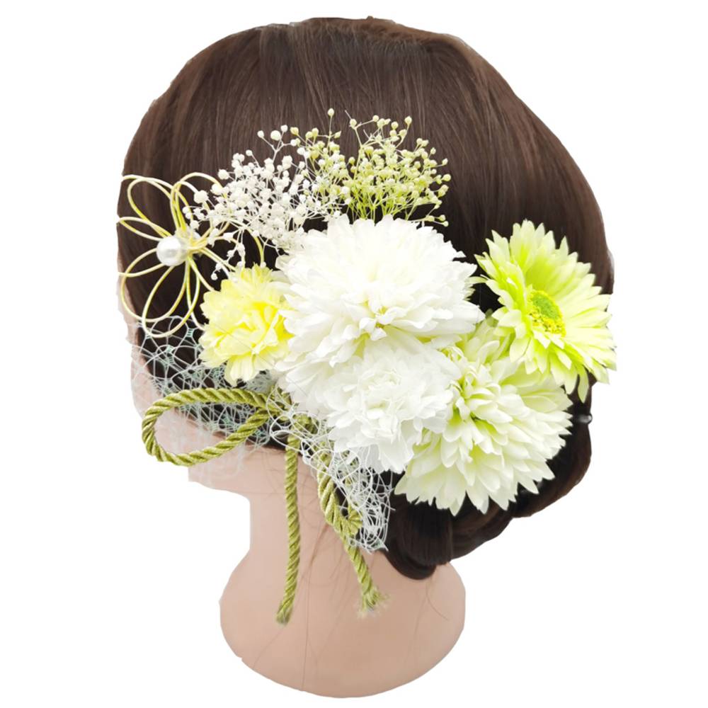 振袖 髪飾り 菊 かんざし 豪華 9点セット 成人式 卒業式 着物 袴 浴衣 和服 造花 ピンポ  紫 - 画像4