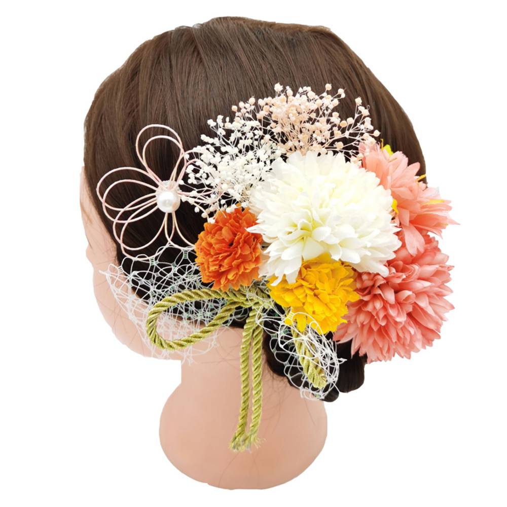 振袖 髪飾り 菊 かんざし 豪華 9点セット 成人式 卒業式 着物 袴 浴衣 和服 造花 ピンポ  紫 - 画像5