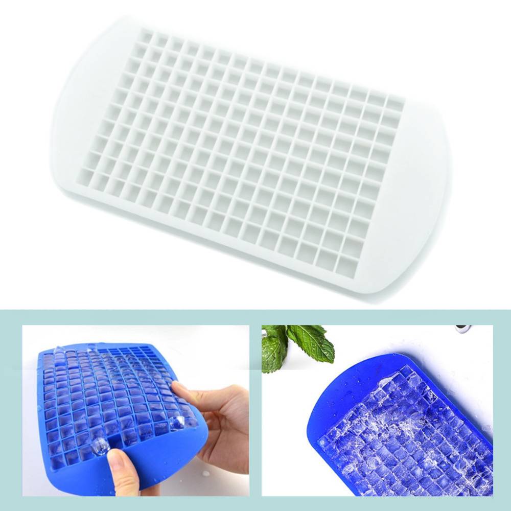 製氷皿 アイス キューブ トレイ 冷凍庫 160個 ウィスキー カクテル シリコンモール  クリア - 画像1