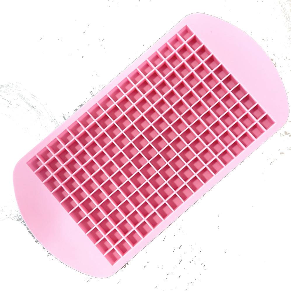 製氷皿 ミニ アイス キューブ トレイ 冷凍 160個 カクテル モールド 四角 小粒 ピンク