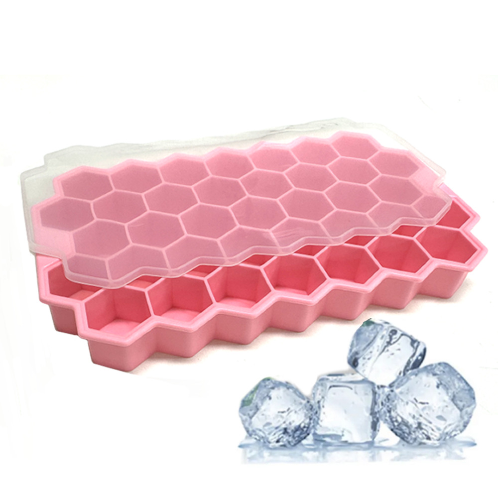 アイスキューブ モールド 製氷皿 シリコン ハニカム アイストレイ チョコ 手作り バレンタイン ピンク