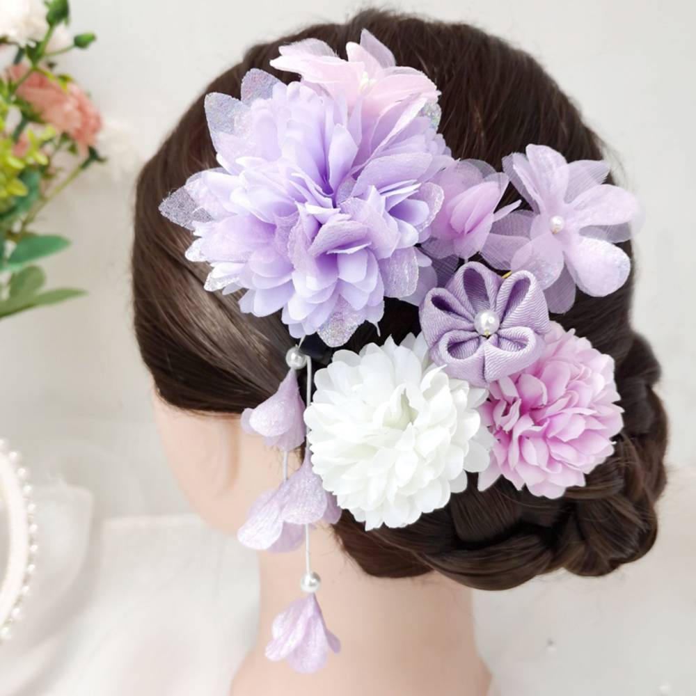 振袖 丸菊 髪飾り ヘアアクセサリー 着物 浴衣 卒業式 入学式 和服 - 画像6