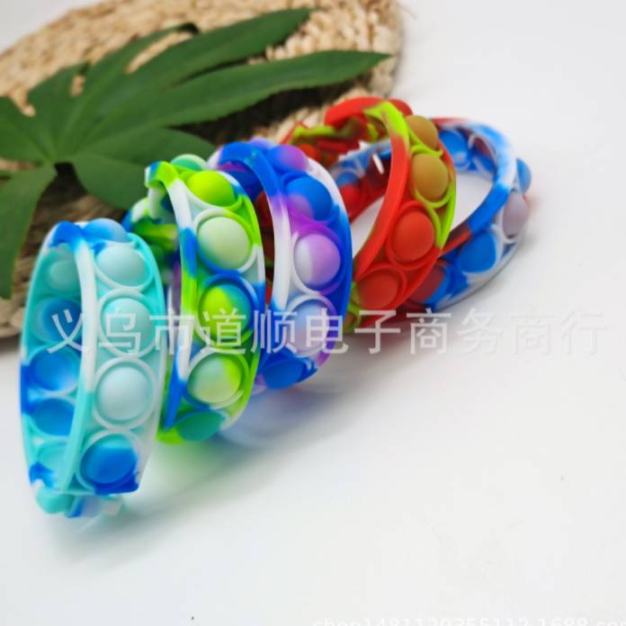 2個 プッシュポップ 知育玩具 フィジェット POP IT ブレスレット プチプチ ストレス解消