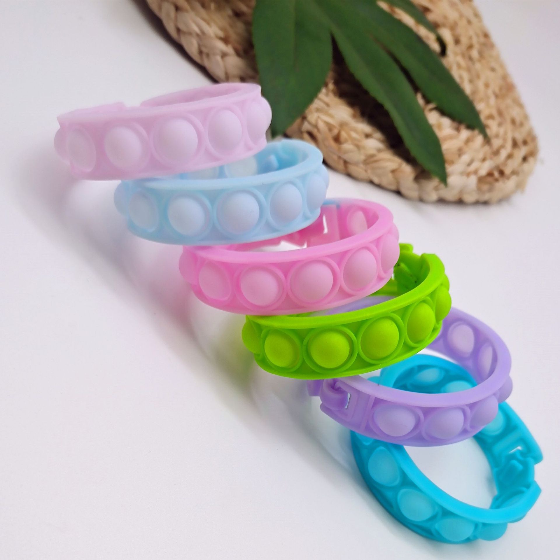 プッシュポップ ブレスレッド ストレス解消 シリコン キッズ 子供 女の子 かわいい おしゃれ パステルカラー