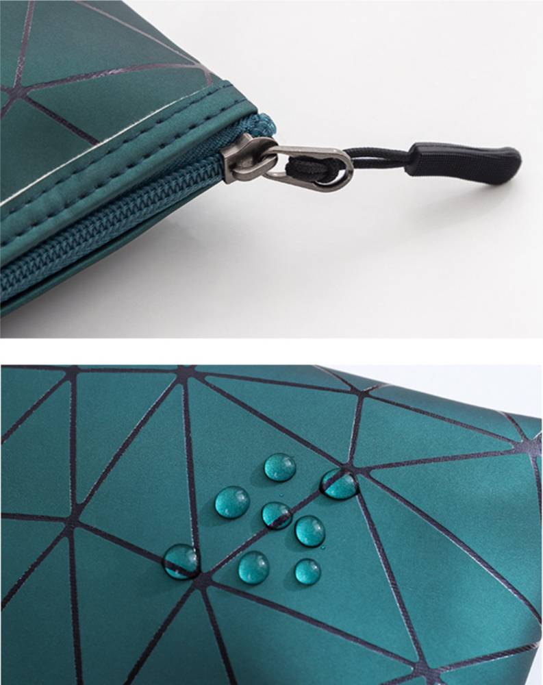 化粧バッグ ポーチ 化粧品 防水 PU レザー バスアメニティ トラベル ポーチ   シルバー - 画像6