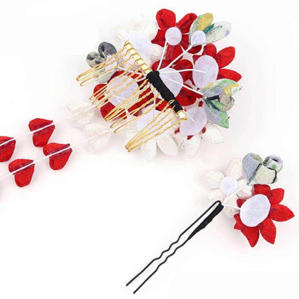 振袖 髪飾り 梅 藤 ヘアアクセサリー  かんざし 可愛い 2点セット 成人式 入学式 紫 - 画像5