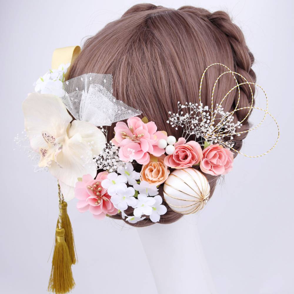 髪飾り 振袖  着物 袴 浴衣 和服  ヘアアクセサリー 成人式 入学式 卒業式 結婚式  ピンク