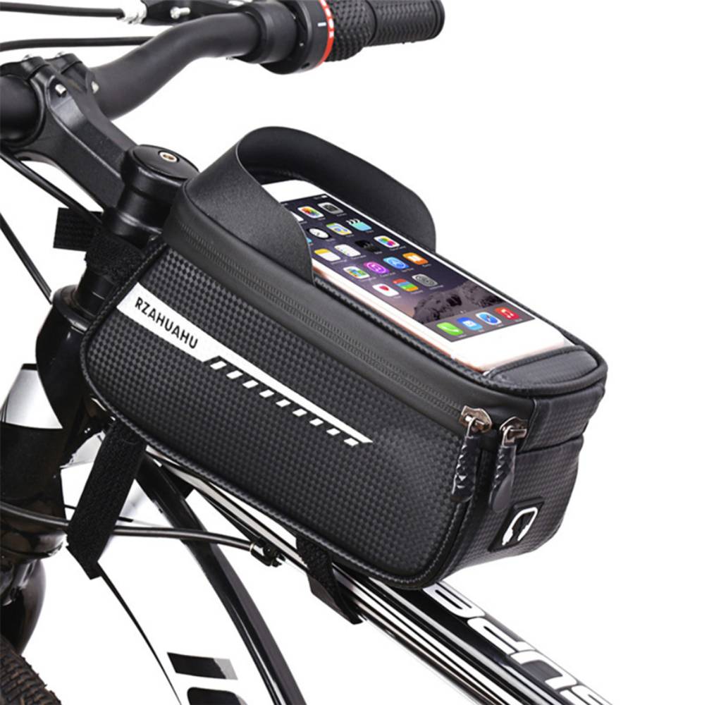 スマホ バッグ ポーチ マウンテンバイク 自転車 防水 小物 収納 1.5L フロント サイクリ 黒